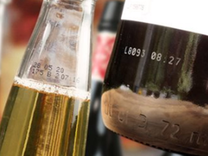 酒產品噴碼機激光機對比印效果